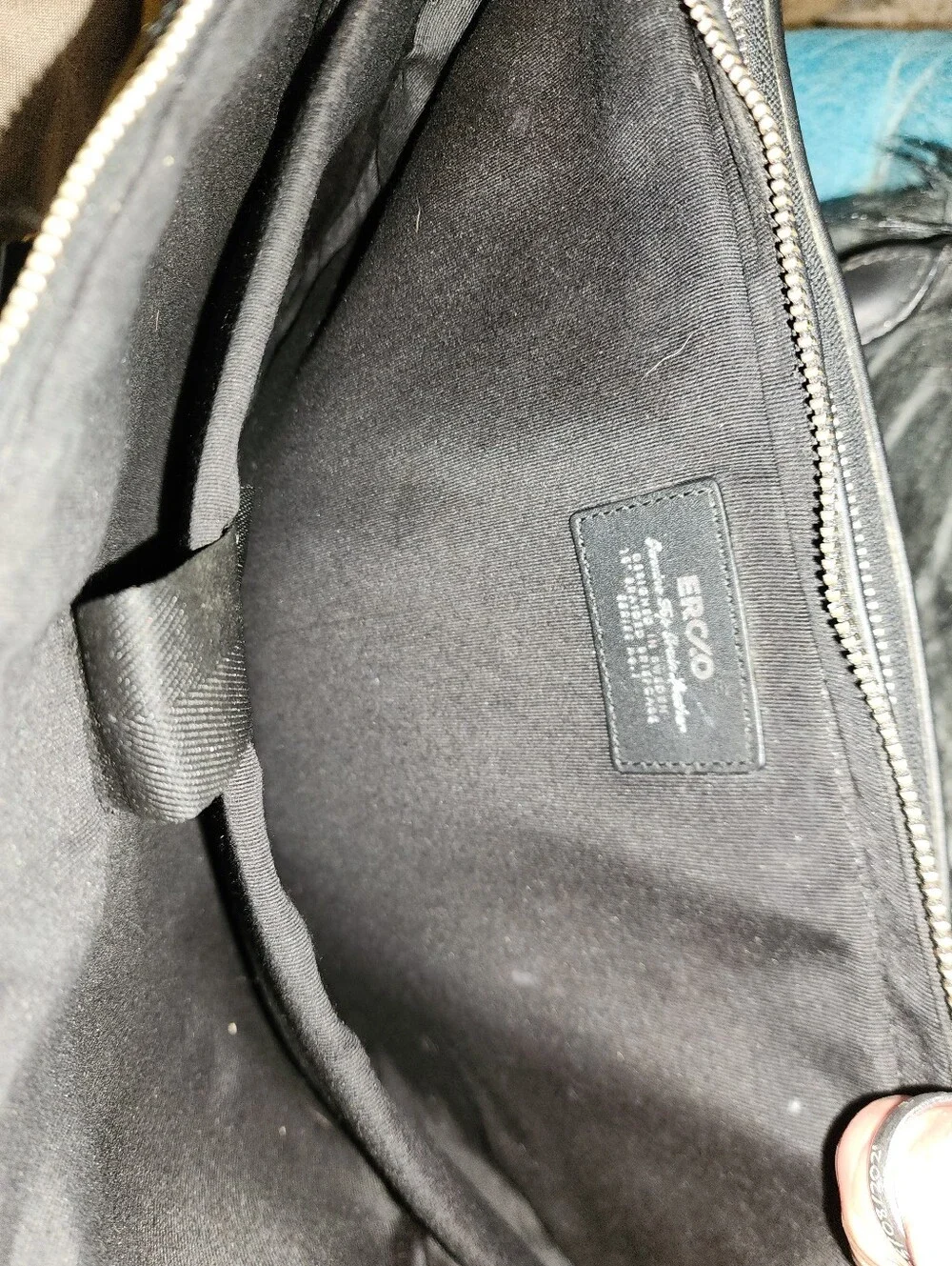 ERCO (Designed in Sweden) Genuine Top Grain Leather Briefcase Black Nice Bag!